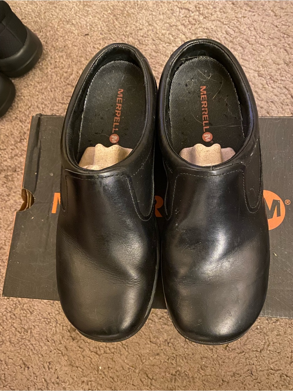 Merrell Black Slip-On Leather Shoes